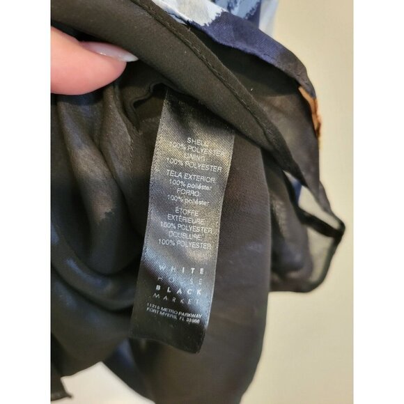 WHBM Multicolored Mock Neck Tank Top Blouse Sleeveless Black Large Relaxed Flowy - Picture 8 of 8